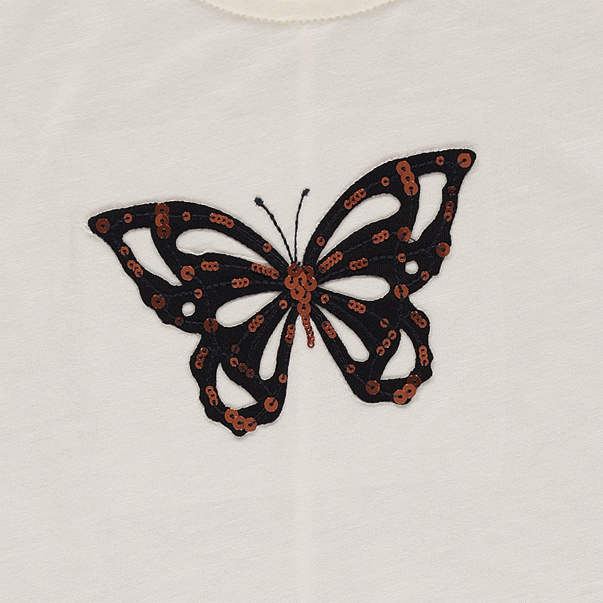 Παιδικά - Μπλύζα με βολάν στα μανίκια και πεταλούδα από πούλιες 