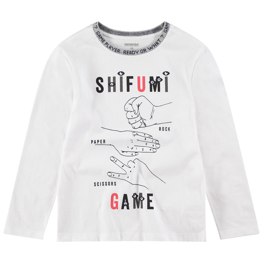 Παιδικά - Μακρυμάνικη ζέρσεϊ μπλούζα με τυπωμένα σύμβολα 