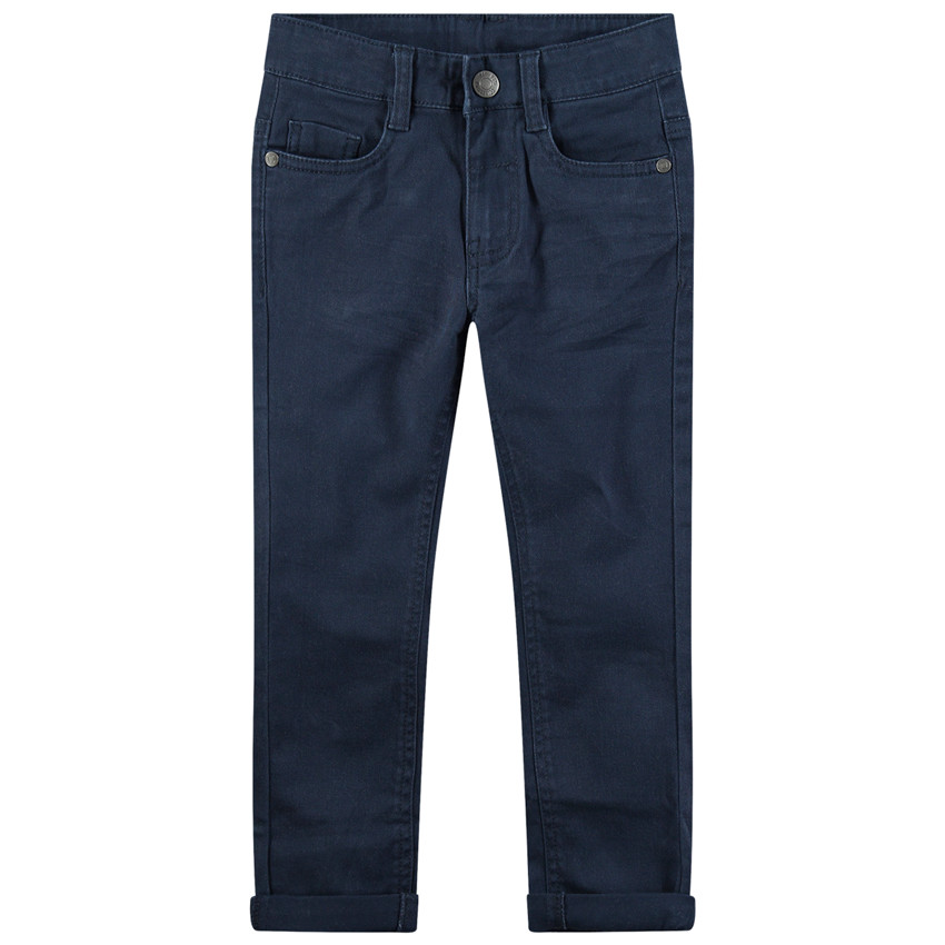 Βαμβακερό παντελόνι νηματοβαφή με φαντεζί τσέπη πίσω 