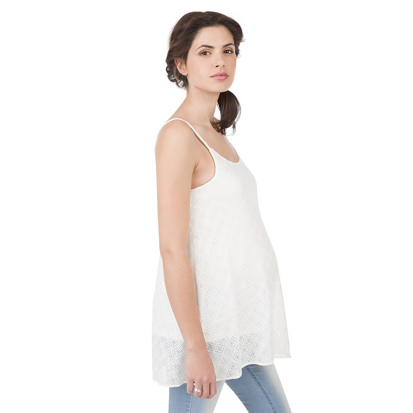 Αμάνικο εγκυμοσύνης από κρεπ ύφασμα σε ζακάρ μοτίβο 