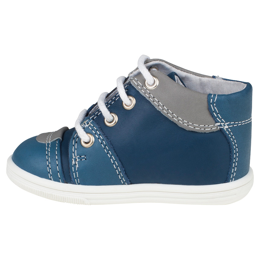 Bottillons à lacet en cuir avec empiècements contrastés 