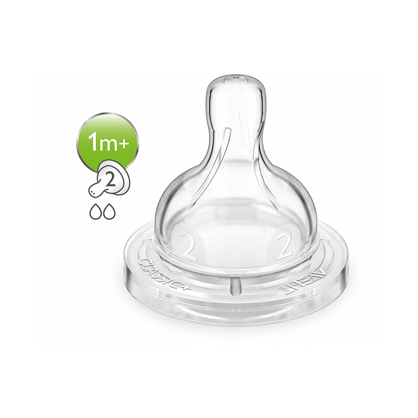 Θηλές σιλικόνης anti-colic teats slow flow 1m+ 