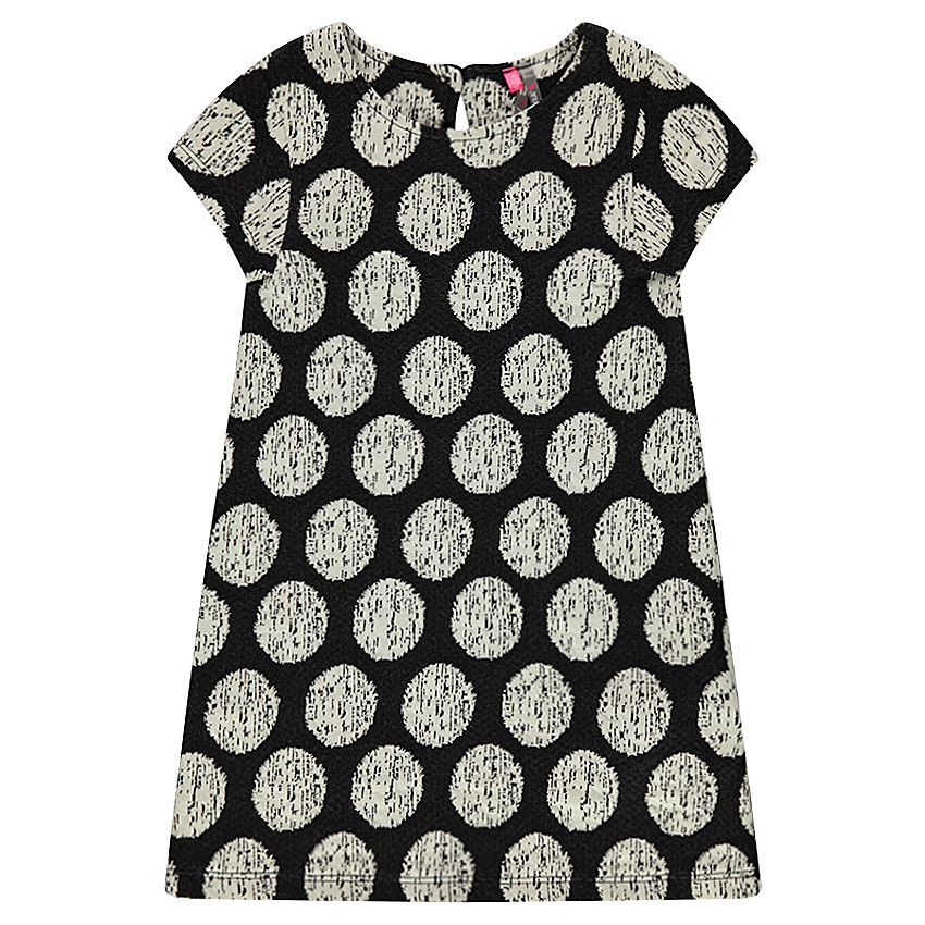 Κοντομάνικο φόρεμα με ζακάρ πουά 