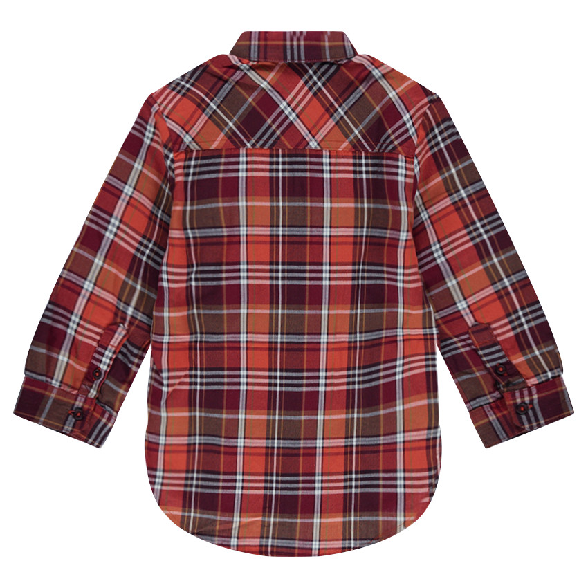 Μακρυμάνικο καρό πουκάμισο με φερμουάρ 