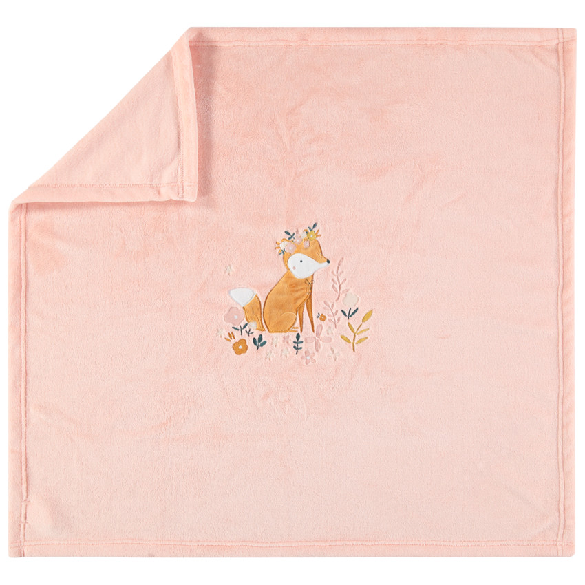 Κουβερτάκι βελουτέ με κεντημένη αλεπού 