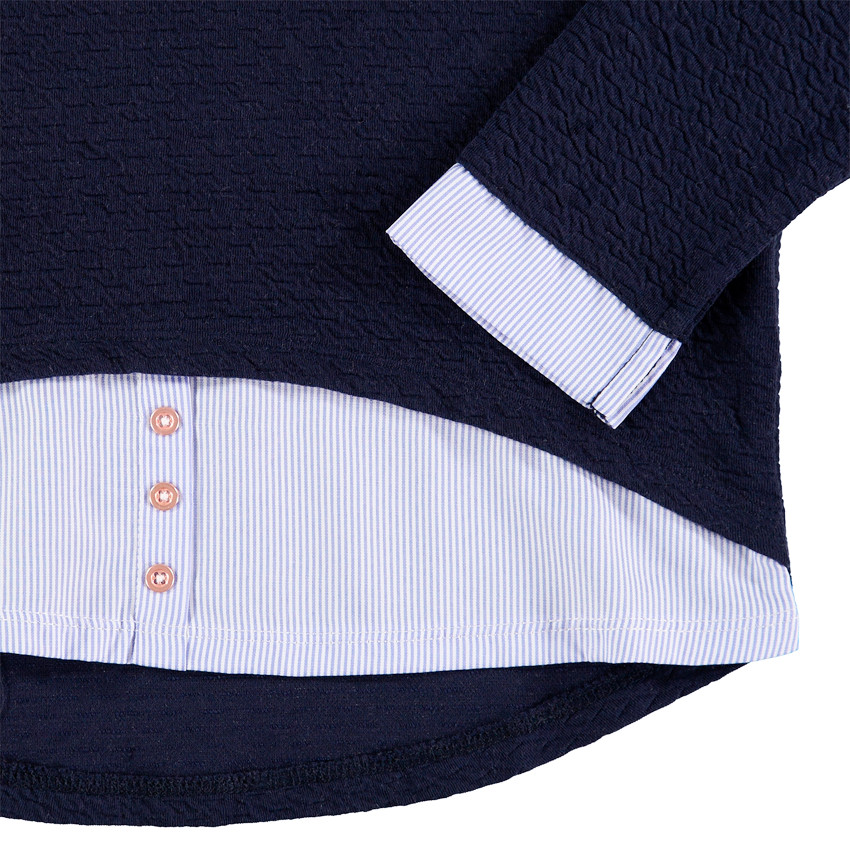 Παιδικά - Μακρυμάνικη μπλούζα με εφέ 2 σε 1 με γράμματα από κορδόνι 