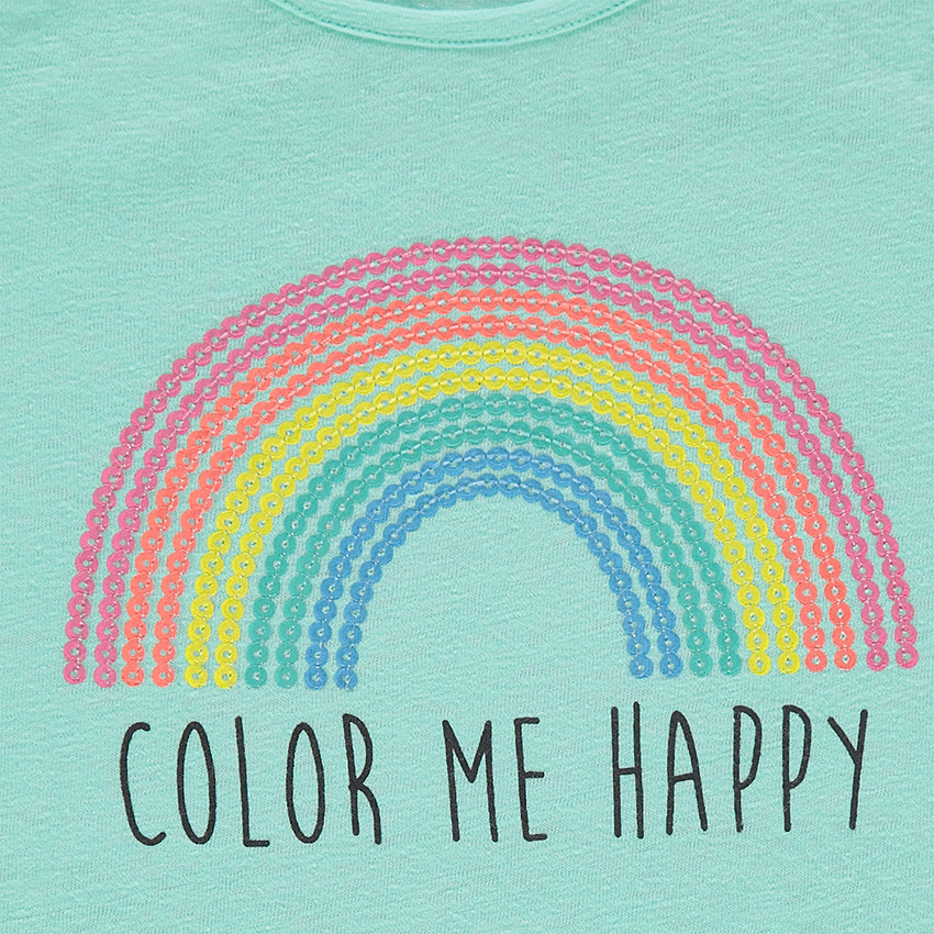 Κοντομάνικη μπλούζα από ζέρσεϊ και κρεπ με διακοσμητικό μοτίβο 