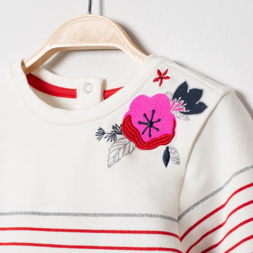 Ensemble t-shirt rayé et pantalon à bandes brillantes 