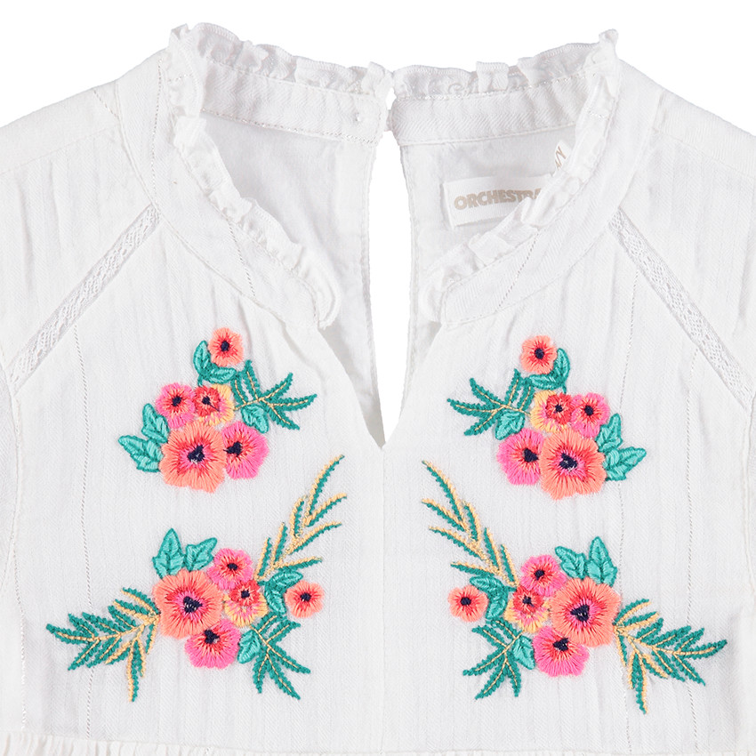 Μακρυμάνικη τουνίκ με κεντημένα λουλούδια 