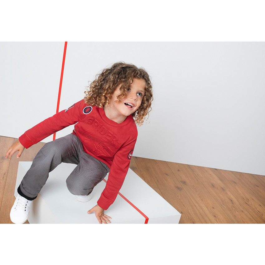 Ίσιο παντελόνι από βαμβακερή ποπλίνα με επένδυση φλις 