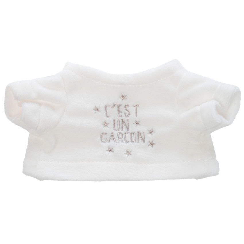 Habillage pour peluche à texte annonce garçon brodé  