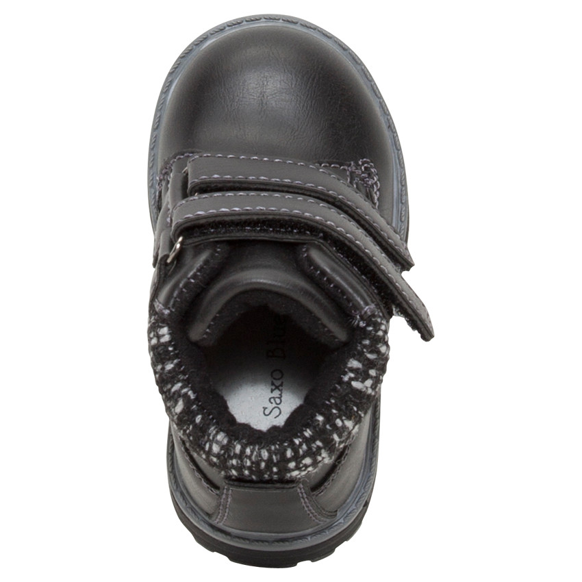 Μποτάκια σε απομίμηση δέρματος με αυτοκόλλητα velcro και δοντάκια 