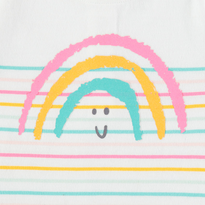 Μαρινιέρα από βιολογικό βαμβάκι με ρίγες και στάμπα ουράνιο τόξο 