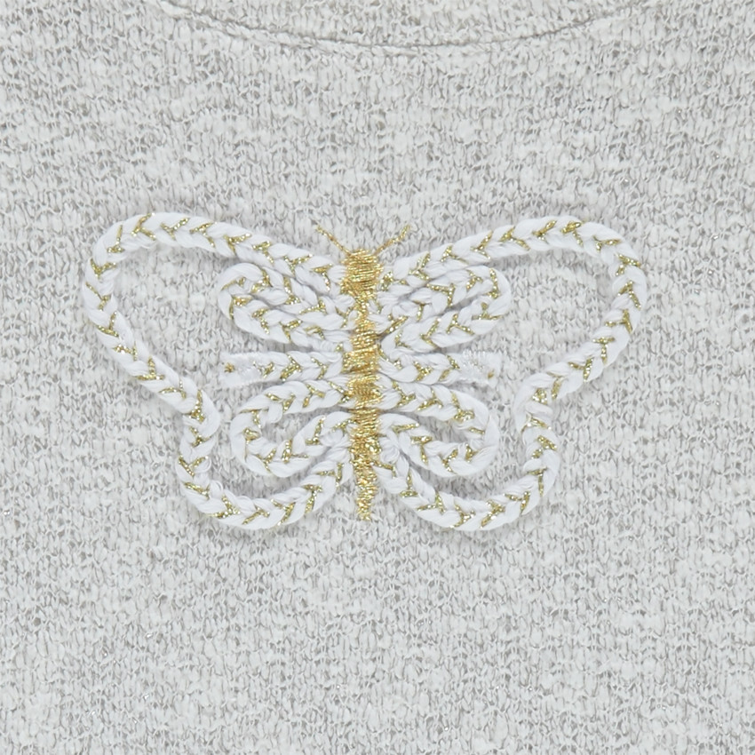 Φούτερ από δύο υλικά με κέντημα πεταλούδα 