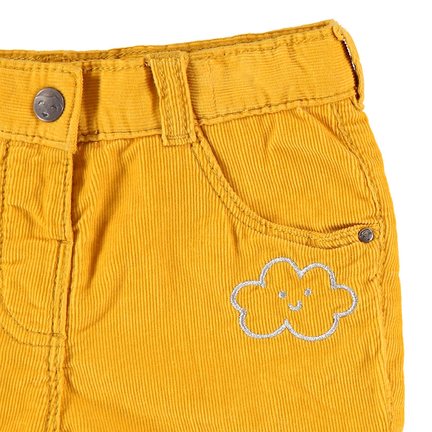 Κοτλέ βελουτέ παντελόνι με κεντημένο συννεφάκι 