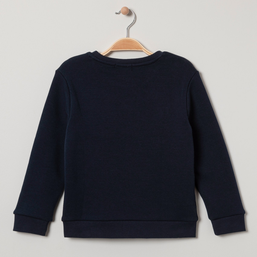 Sweat en molleton contrecollé sherpa à inscription brodée 