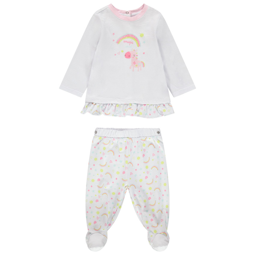 Ζέρσεϊ πιτζάμα με στάμπα μονόκερο και ουράνια τόξα 