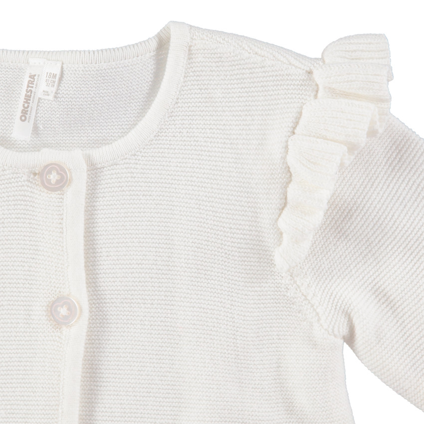 Πλεκτή ζακέτα με βολάν στους ώμους 