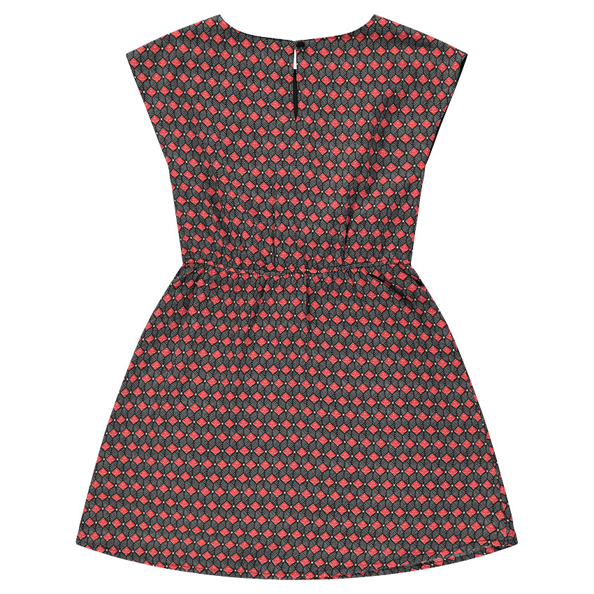 Παιδικά - Φόρεμα με βουάλ βισκόζη με φαντεζί μοτίβο 