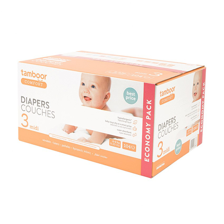 Πάνες Mega Box T3 New Range Basic Jumbo Pack T3 Midi 104 Τμχ. 