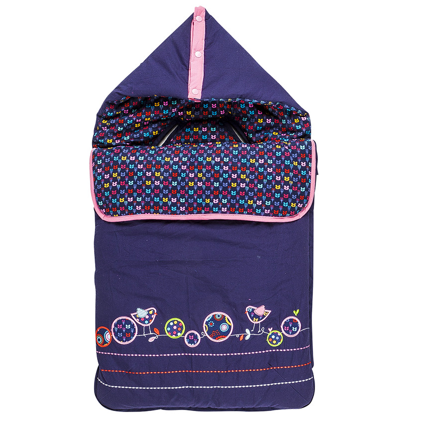 Nid d'ange en popeline doublé jersey avec print et broderies  