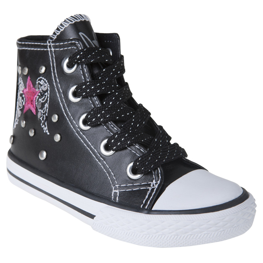 Baskets montantes avec broderies et rivets du 28 au 35 