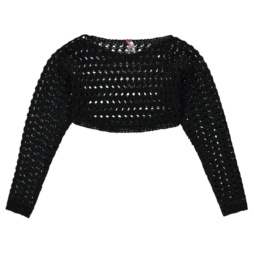 Κοντό πλεκτό oversize με αζούρ πλέξη 