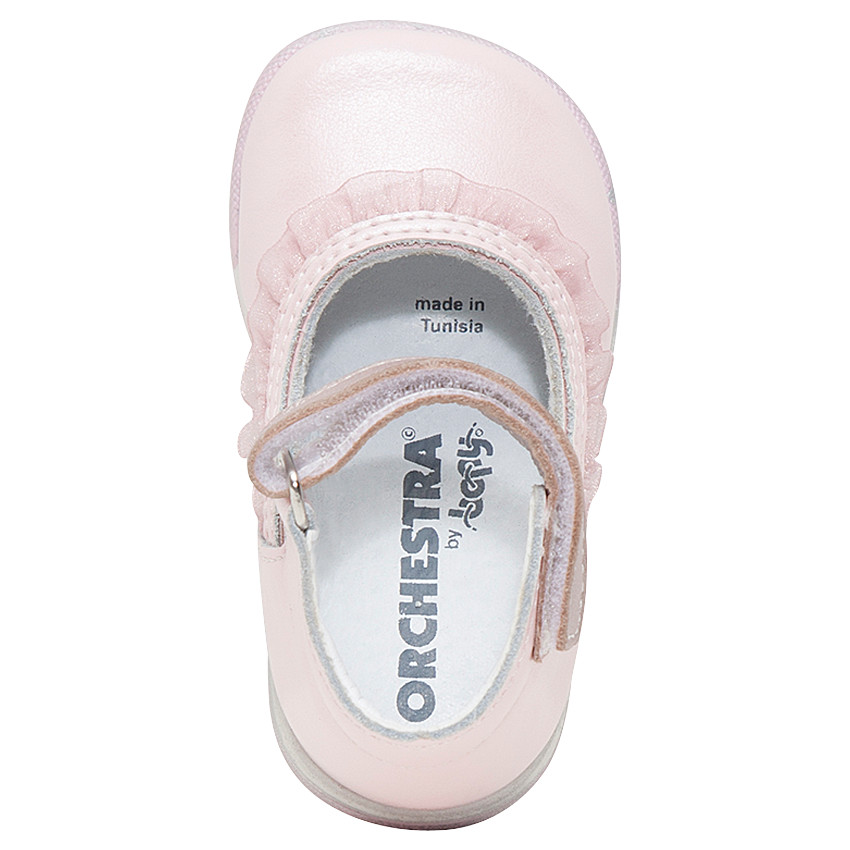 Δερμάτινα παπουτσάκια με βολάν από τούλι 