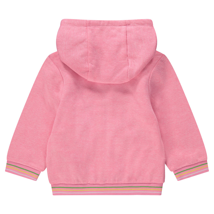 Ζακέτα  από φανέλα με κουκούλα και τύπωμα ουράνιο τόξο 