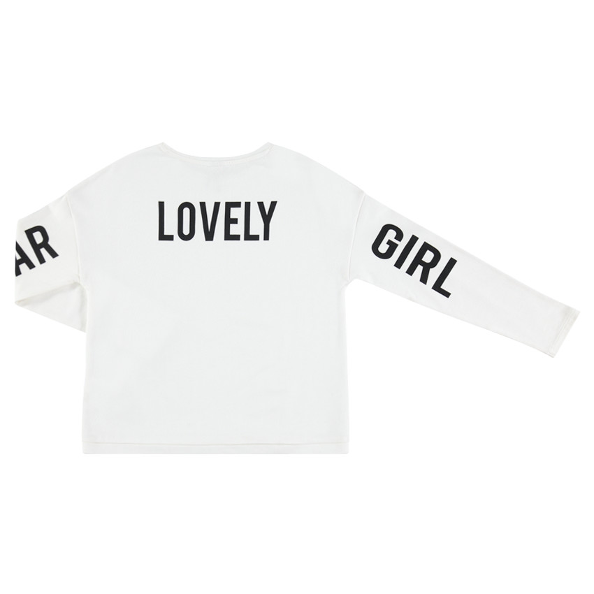 Μακρυμάνικη ζέρσεϊ μπλούζα με τυπωμένες φράσεις 