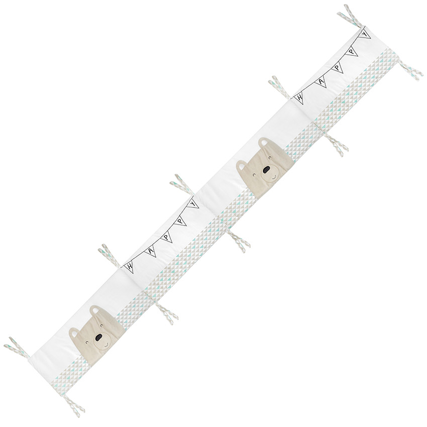 Tour de parc + tapis de parc en popeline motif ourson 