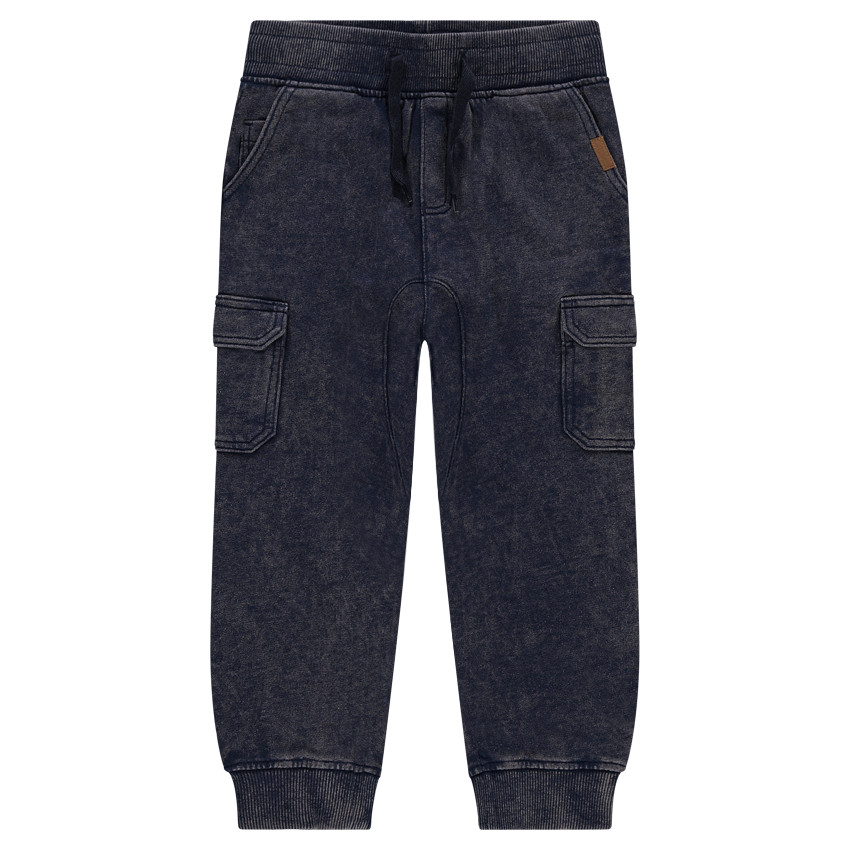 Παντελόνι φόρμας από φανέλα με κηλίδες στην ύφανση και τσέπες 