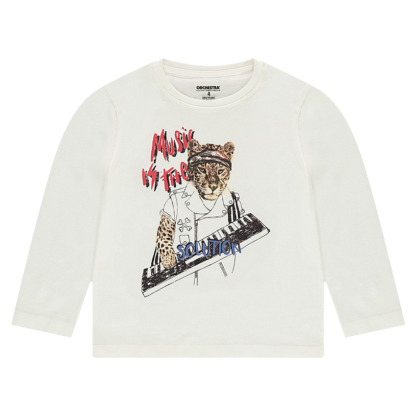 Μακρυμάνικη μπλούζα από ζέρσεϊ με διακοσμητική στάμπα 