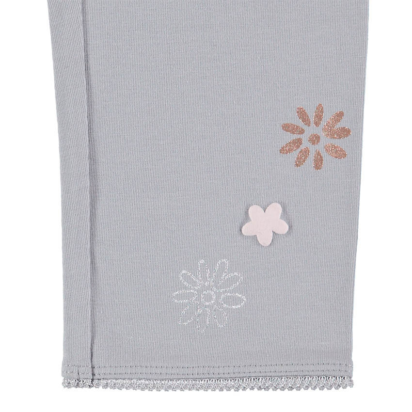 Σέτ με τουνίκ και legging με λουλούδια με glitter  