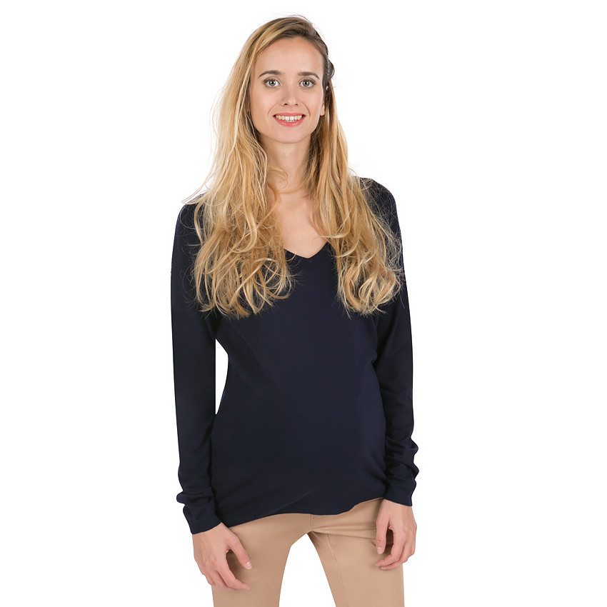 Λεπτό πλεκτό πουλόβερ εγκυμοσύνης με V 