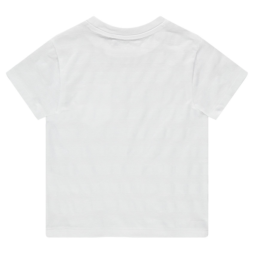 Κοντομάνικη μπλούζα με ριγέ ύφανση και τσέπη 