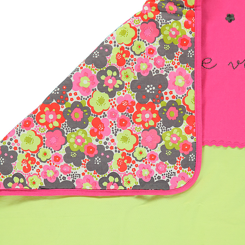 Κουβέρτα από ζέρσεϊ και ποπλίνα με λουλουδάκια 