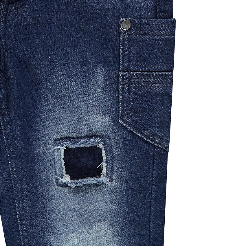 Παντελόνι με όψη used ντένιμ, σκισίματα και τσέπες 