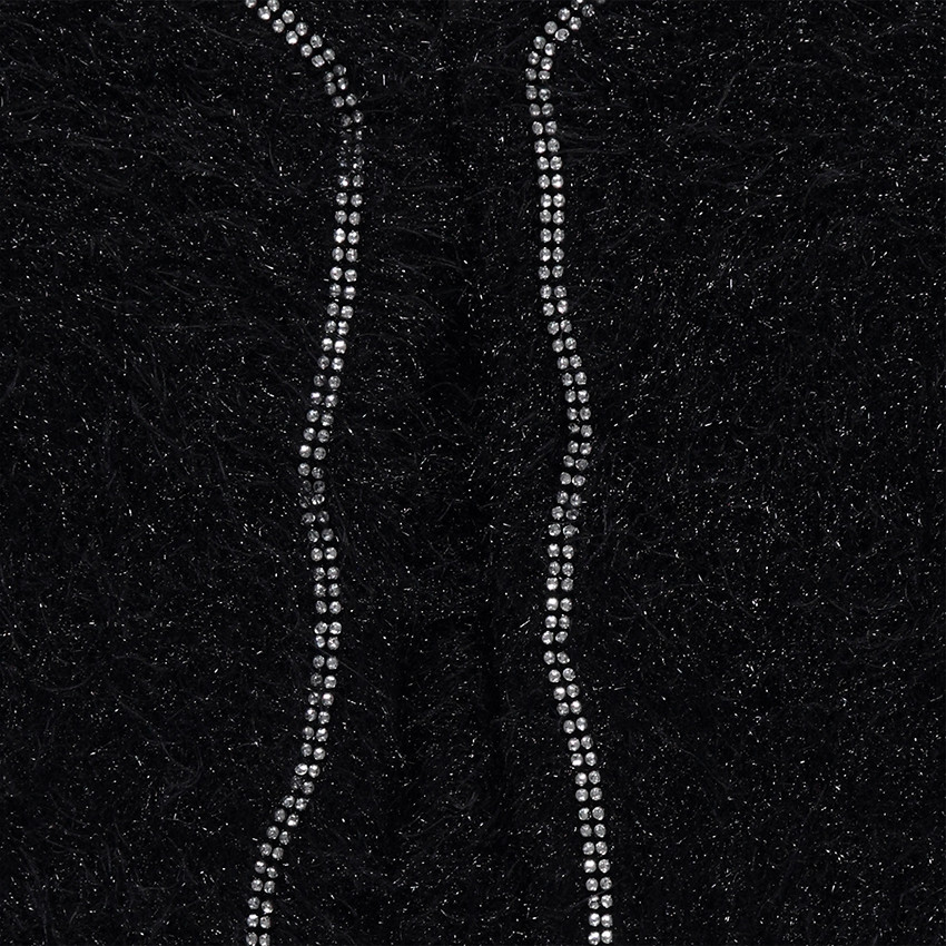 Κοντή πλεκτή ζακέτα με στρας 