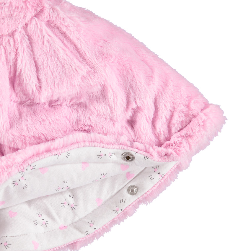 Ζακέτα από sherpa με κουκούλα και ζέρσεϊ επένδυση  