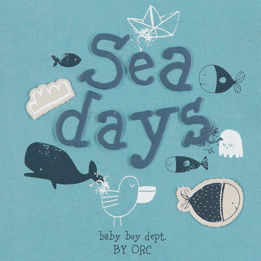 Μακρυμάνικη ζέρσεϊ μπλούζα με ανάγλυφο μήνυμα 