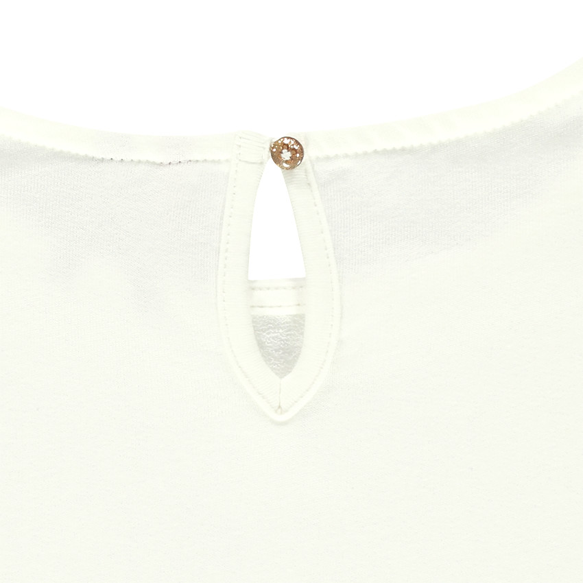 Φούτερ από φανέλα με βολάν στα μανίκια και χρυσαφί τύπωμα με εφέ σπρέι 