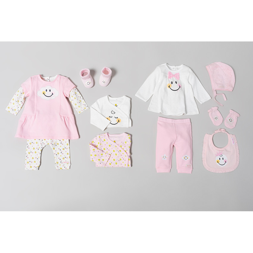 Σετ 2 μακρυμάνικα κορμάκια από βιολογικό βαμβάκι με μοτίβα ©Smiley 