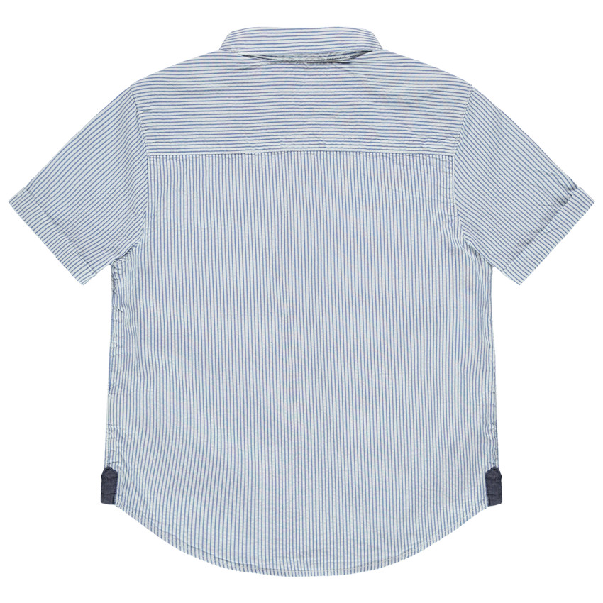 Πουκάμισο κοντομάνικο με λεπτές κάθετες ρίγες  