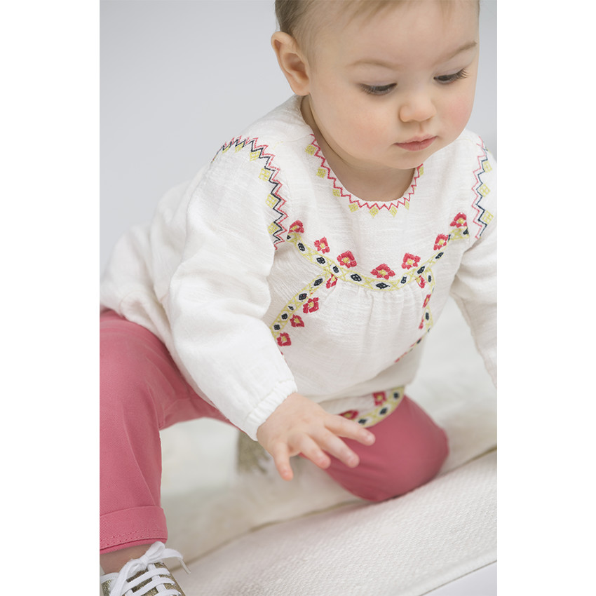 Βαμβακερή τουνίκ με φλοράλ κεντήματα 