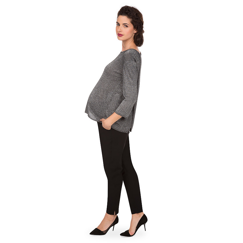 Πλεκτό εγκυμοσύνης από lurex με κρουαζέ πλάτη 