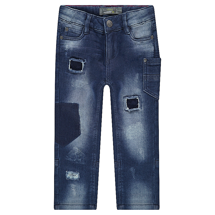 Παντελόνι με όψη used ντένιμ, σκισίματα και τσέπες 