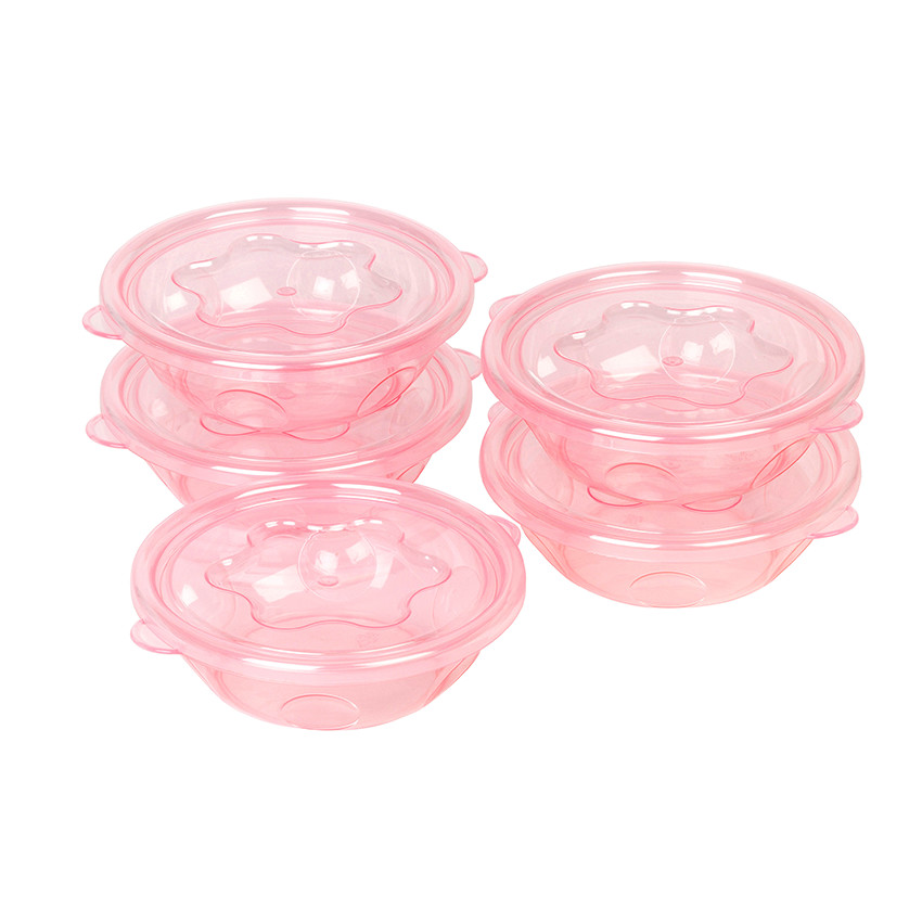5 bols avec couvercles - Rose 