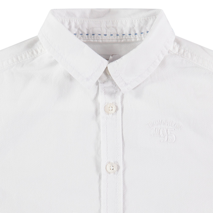 Λευκό κοντομάνικο βαμβακερό πουκάμισο 