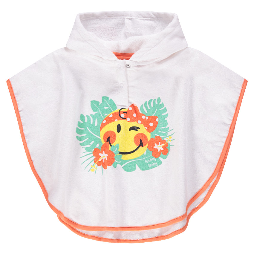 Πετσετέ μπουρνούζι με άνοιγμα με σούστες και στάμπα ©Smiley 